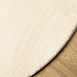 HUARTE krémszínű rövid szálú puha és mosható szőnyeg Ø 160 cm