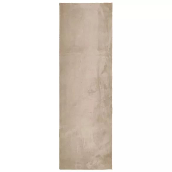 HUARTE homokszínű rövid szálú puha és mosható szőnyeg 80x250 cm