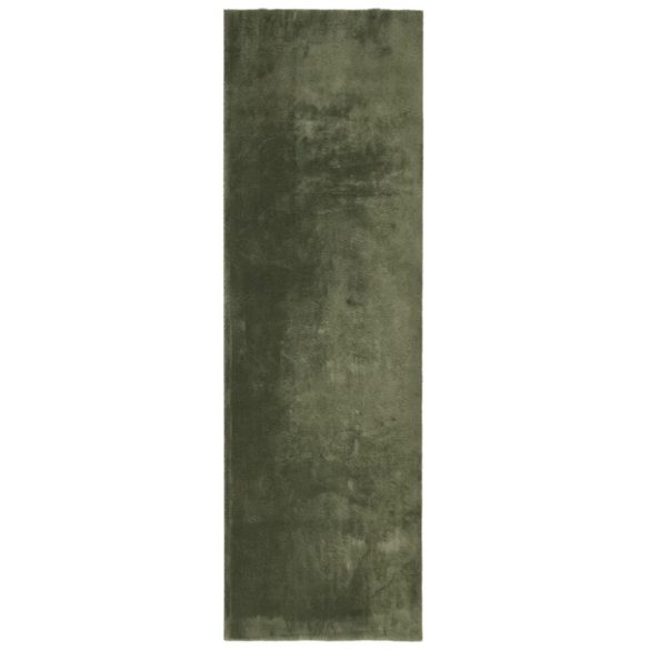 HUARTE erdőzöld rövid szálú puha és mosható szőnyeg 80 x 250 cm