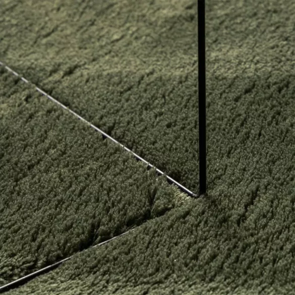 HUARTE erdőzöld rövid szálú puha és mosható szőnyeg 120x120 cm