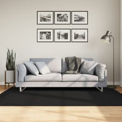   HUARTE fekete rövid szálú puha és mosható szőnyeg 140 x 200 cm