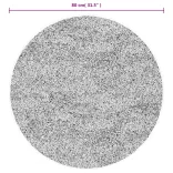 HUARTE fekete rövid szálú puha és mosható szőnyeg Ø 80 cm