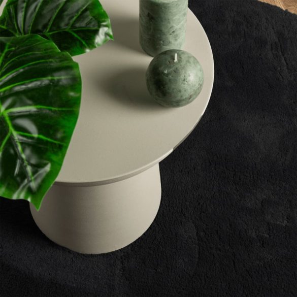 HUARTE fekete rövid szálú puha és mosható szőnyeg Ø 120 cm