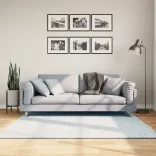 HUARTE kék rövid szálú puha és mosható szőnyeg 160 x 160 cm