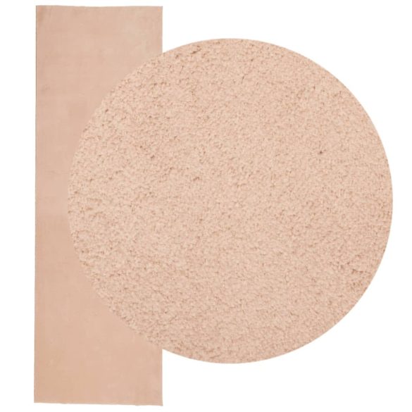 HUARTE púderszínű rövid szálú puha és mosható szőnyeg 80x250 cm