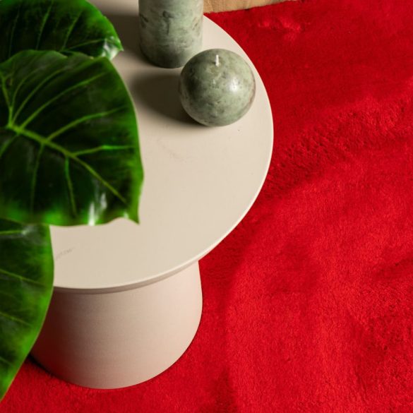 HUARTE piros rövid szálú puha és mosható szőnyeg 160 x 160 cm