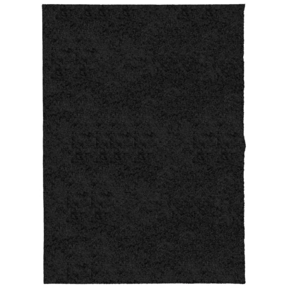 PAMPLONA fekete magas szálú bolyhos modern szőnyeg 140 x 200 cm