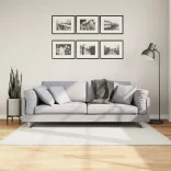 OVIEDO krémszínű rövid szálú szőnyeg 120 x 120 cm