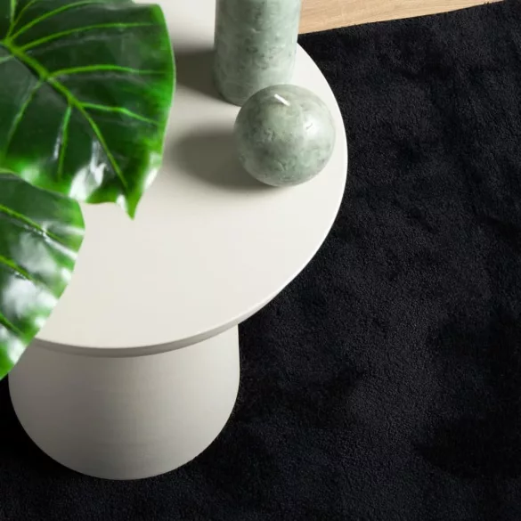 OVIEDO fekete rövid szálú szőnyeg 120 x 120 cm