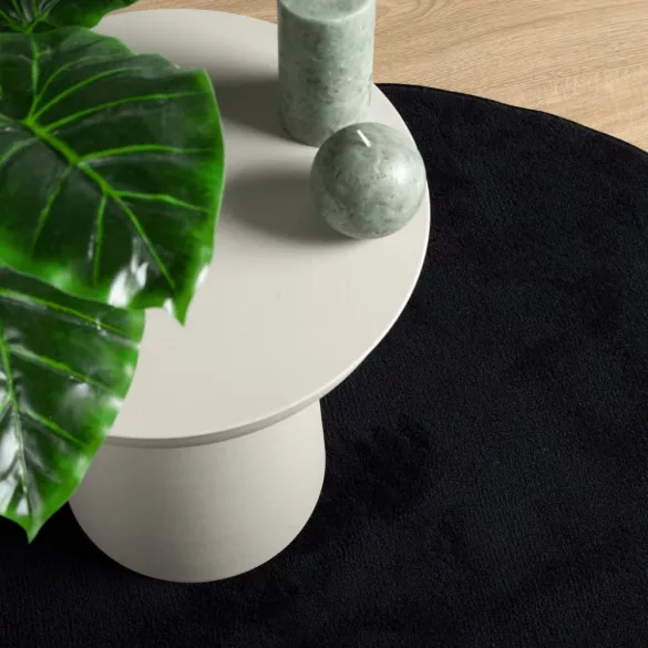 OVIEDO fekete rövid szálú szőnyeg Ø 160 cm