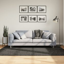   ISTAN antracitszürke hosszú szálú fényes szőnyeg 140 x 200 cm