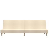 kétszemélyes krémszínű szövet kanapéágy