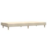 kétszemélyes krémszínű szövet kanapéágy