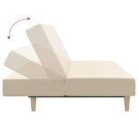 kétszemélyes krémszínű szövet kanapéágy