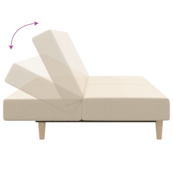 kétszemélyes krémszínű szövet kanapéágy