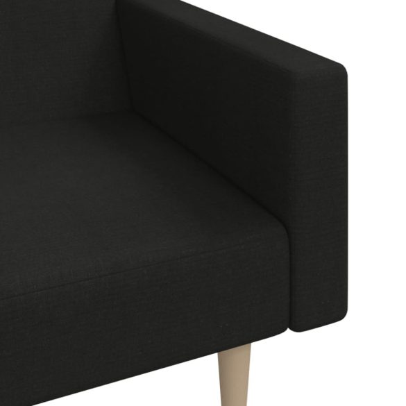 kétszemélyes fekete szövet kanapéágy