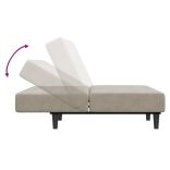 kétszemélyes világosszürke bársony kanapéágy