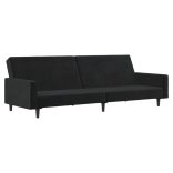 kétszemélyes fekete bársony kanapéágy