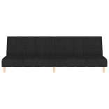 kétszemélyes fekete szövet kanapéágy