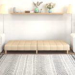 kétszemélyes krémszínű szövet kanapéágy