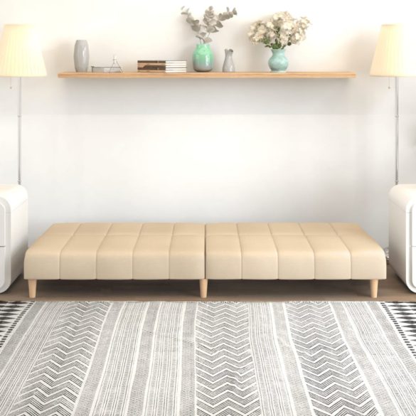 kétszemélyes krémszínű szövet kanapéágy