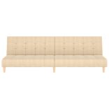 kétszemélyes krémszínű szövet kanapéágy