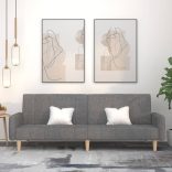 kétszemélyes világosszürke szövet kanapéágy