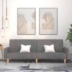 kétszemélyes világosszürke szövet kanapéágy