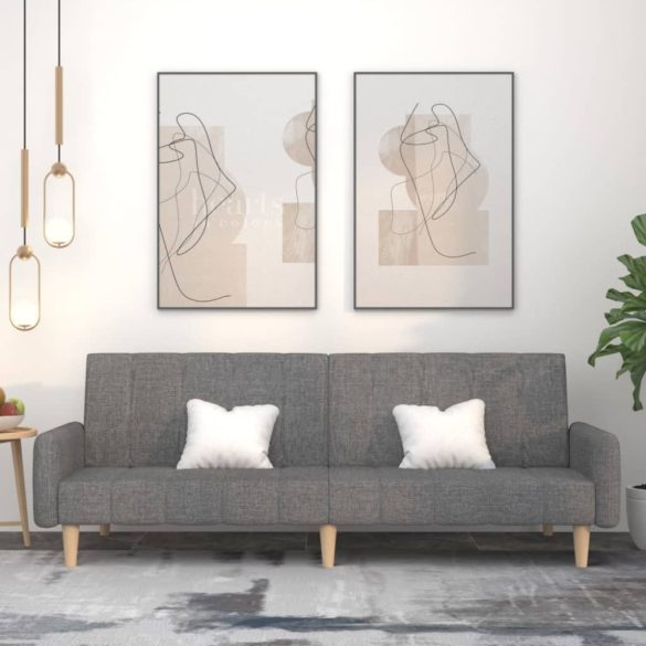 kétszemélyes világosszürke szövet kanapéágy