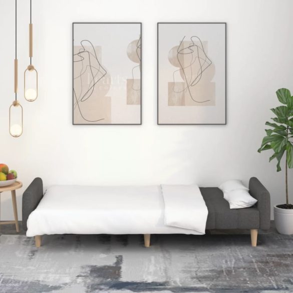 kétszemélyes sötétszürke szövet kanapéágy