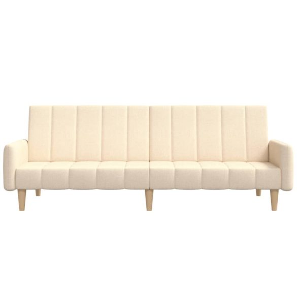 kétszemélyes krémszínű szövet kanapéágy