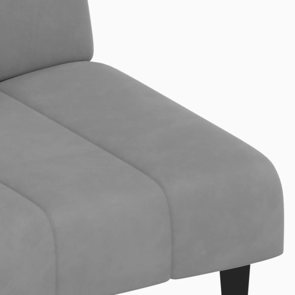 kétszemélyes világosszürke bársony kanapéágy