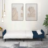 kétszemélyes kék bársony kanapéágy