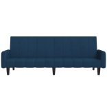 kétszemélyes kék bársony kanapéágy
