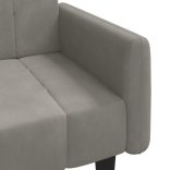 kétszemélyes világosszürke bársony kanapéágy