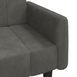 kétszemélyes sötétszürke bársony kanapéágy