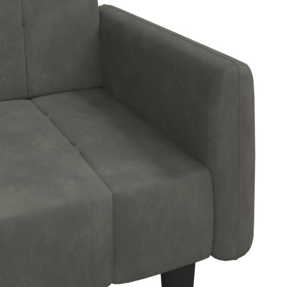 kétszemélyes sötétszürke bársony kanapéágy