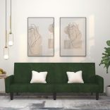 kétszemélyes sötétzöld bársony kanapéágy