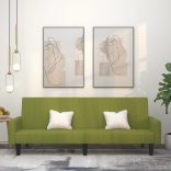 kétszemélyes világoszöld bársony kanapéágy