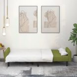 kétszemélyes világoszöld bársony kanapéágy