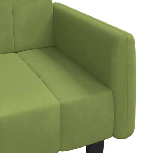 kétszemélyes világoszöld bársony kanapéágy