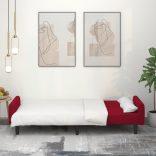 kétszemélyes bordó bársony kanapéágy