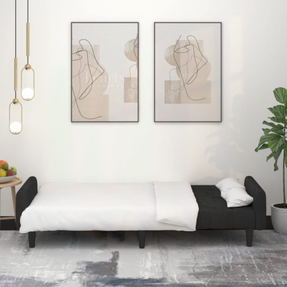 kétszemélyes fekete bársony kanapéágy