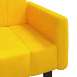 kétszemélyes sárga bársony kanapéágy