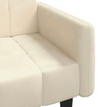 kétszemélyes krémszínű bársony kanapéágy