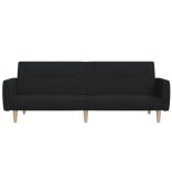 kétszemélyes fekete szövet kanapéágy