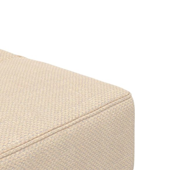 kétszemélyes krémszínű szövet kanapéágy két párnával