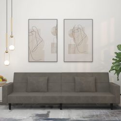   kétszemélyes sötétzöld bársony kanapéágy két párnával