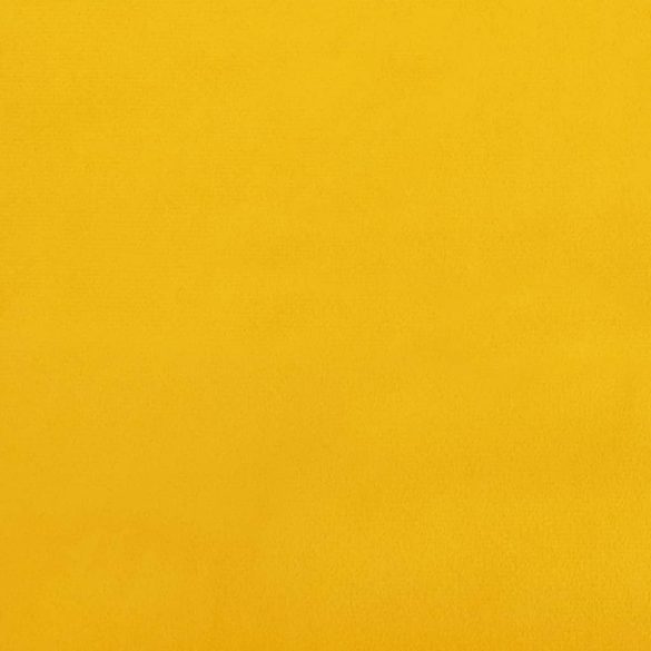 kétszemélyes sárga bársony kanapéágy két párnával