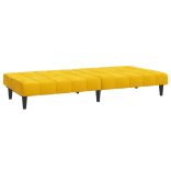 kétszemélyes sárga bársony kanapéágy